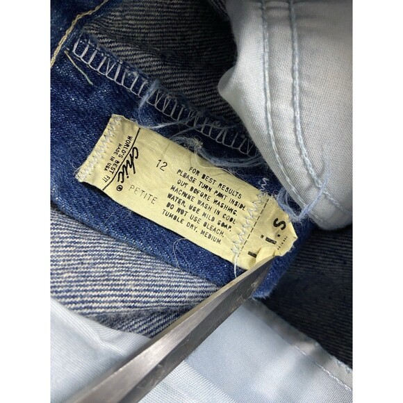 Vintage Chic High Rise Mom Jeans Womens 12P Blue Heavy Cotton Denim Straight USA - Picture 10 of 10